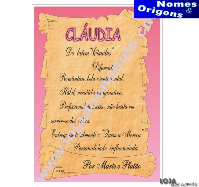 Dilpoma Nome "Cláudia"