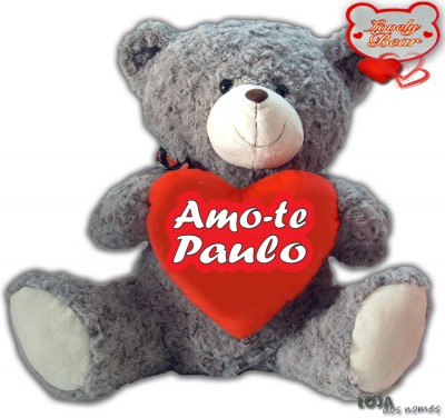 Urso Peluche com coração 40 cm 2700LBR004A