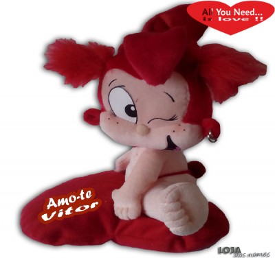 Diabinha em Peluche com Coração 36cm 27002018916B